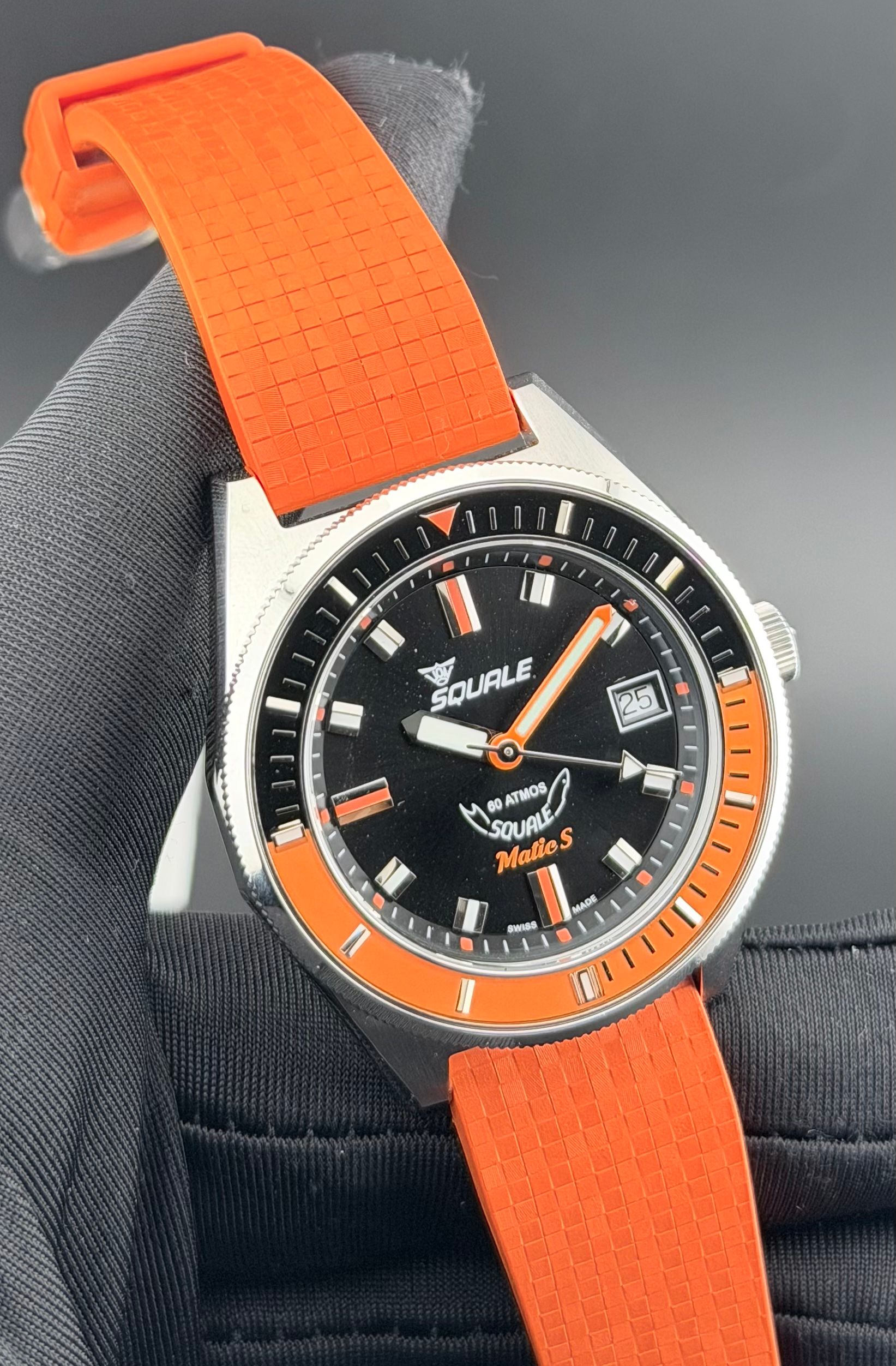 Squale Matic S Orange Mosaic Rubber — foto