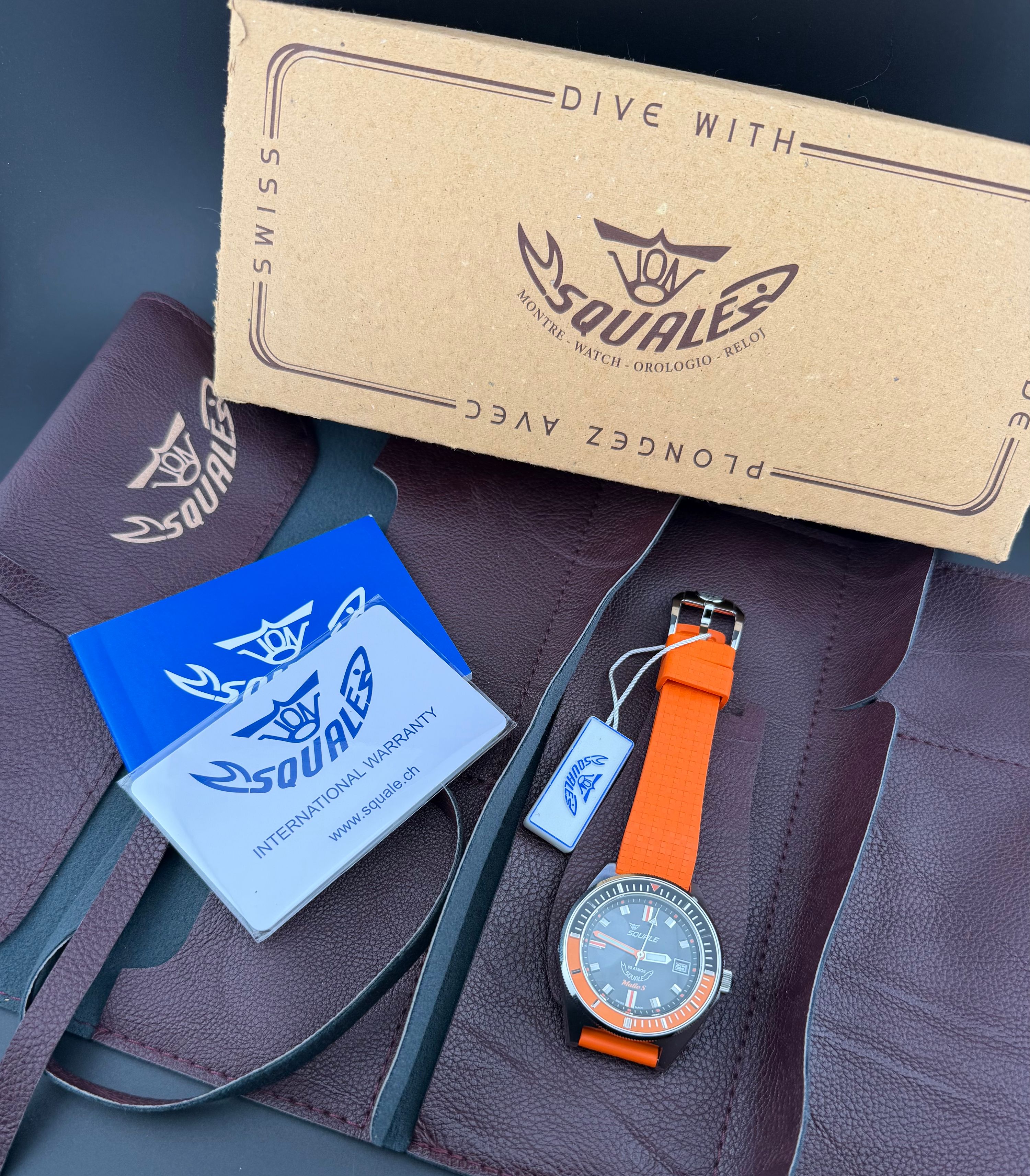 Squale Matic S Orange Mosaic Rubber — foto